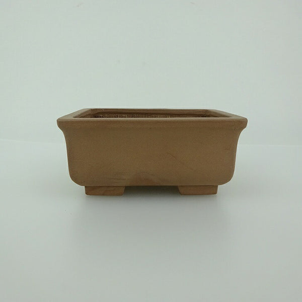 中古 盆栽鉢 青香 小型 長辺 約9.3cm 長方鉢 外縁 泥物  中古鉢 r1202353844