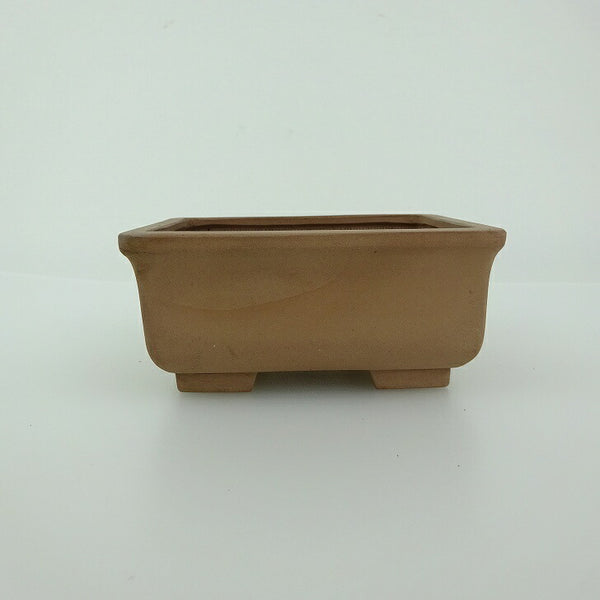 中古 盆栽鉢 青香 小型 長辺 約9.2cm 長方鉢 外縁 泥物  中古鉢 j1202367582