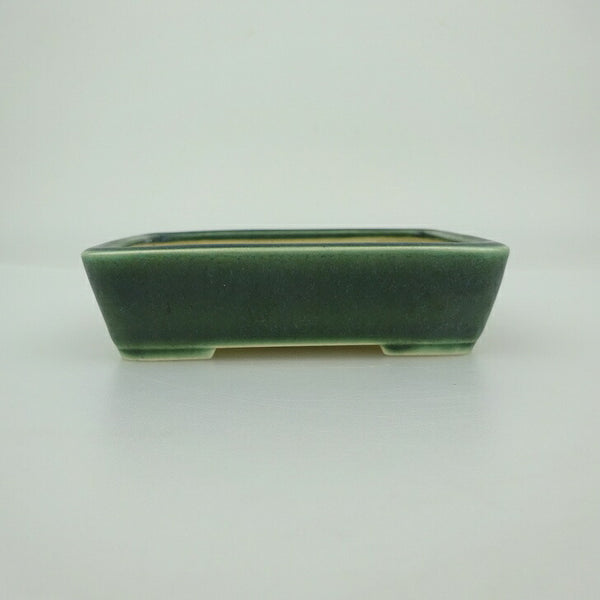 中古 盆栽鉢 青香 小鉢 長辺 約 9.5cm 長方鉢 釉薬  中古鉢 g1202375226
