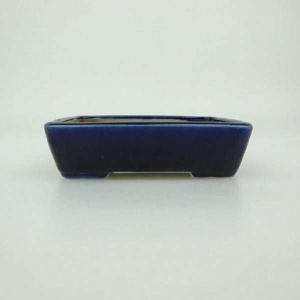中古 盆栽鉢 青香 小鉢 長辺 約 9.3cm 長方鉢 釉薬  中古鉢 w1202364454