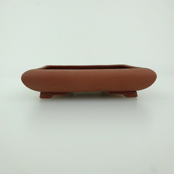 中古 盆栽鉢 青香 小型 長辺 約11.7cm 長方鉢 段足 泥物  中古鉢 p1202369621