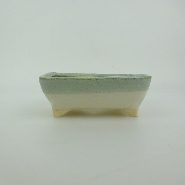 盆栽鉢 ゆうき祥石 小型 長辺 約 11.8cm 長方鉢 釉薬  新品 r1202688070