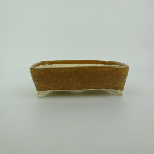 盆栽鉢 ゆうき祥石 小型 長辺 約 13.6cm 長方鉢 釉薬  新品 p1202696198