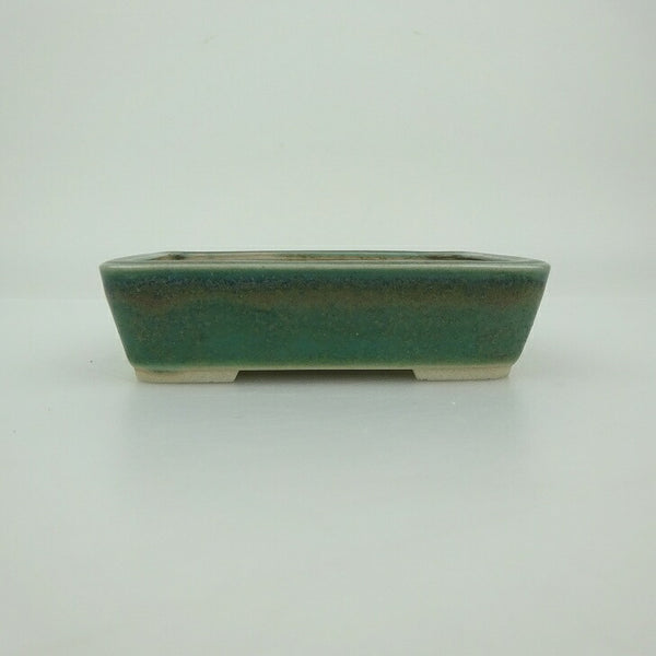 盆栽鉢 青香 小鉢 長辺 約9.3cm 長方鉢 釉薬 n1202690930