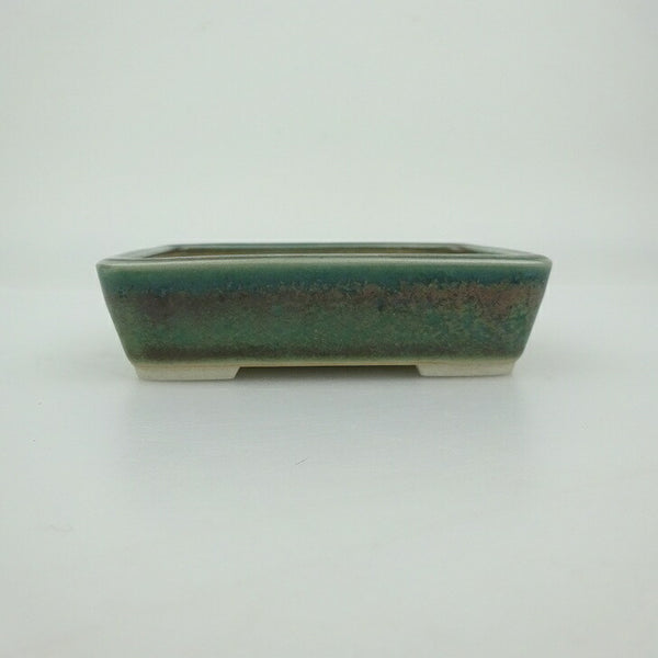 盆栽鉢 青香 小鉢 長辺 約9.4cm 長方鉢 釉薬 q1202696973