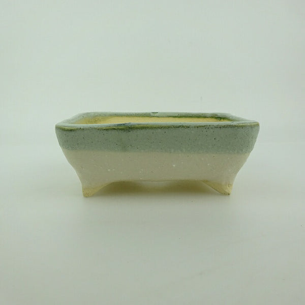 盆栽鉢 ゆうき祥石 小型 長辺 約 11.7cm 長方鉢 釉薬  新品 x1202694803