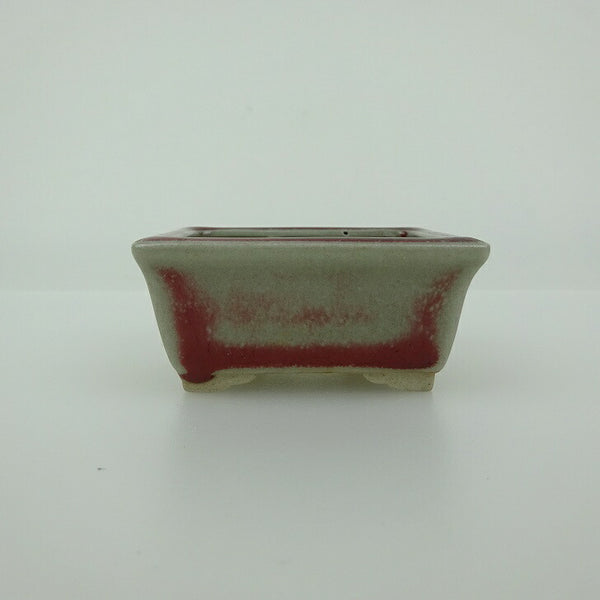 中古 盆栽鉢 青香 小鉢 長辺 約5.8cm 長方鉢 縁付 釉薬  中古鉢 d1202707853