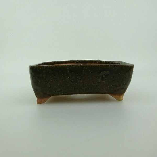 盆栽鉢 ゆうき祥石 小型 長辺 約 12.8cm 長方鉢 釉薬  新品 1202682680