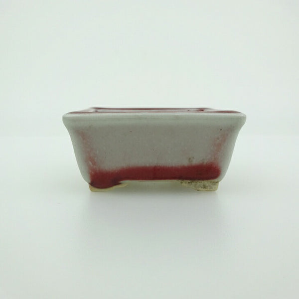 中古 盆栽鉢 青香 小鉢 長辺 約5.8cm 長方鉢 縁付 釉薬  中古鉢 x1202685447