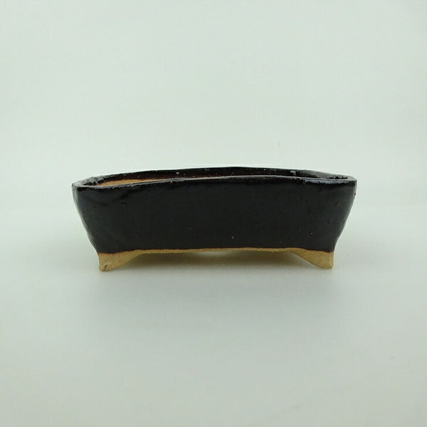 盆栽鉢 ゆうき祥石 小型 長辺 約 13.8cm 長方鉢 釉薬  新品 u1202708180