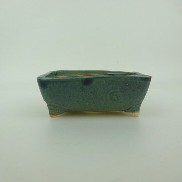 盆栽鉢 ゆうき祥石 小型 長辺 約 11.8cm 長方鉢 釉薬  新品 e1202688644