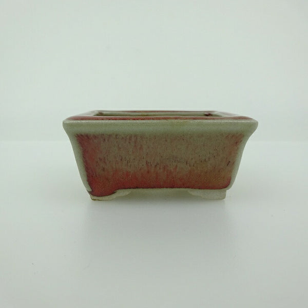 中古 盆栽鉢 青香 小鉢 長辺 約5.8cm 長方鉢 縁付 釉薬  中古鉢 t1202688984