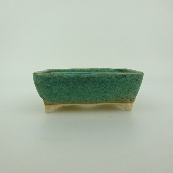 盆栽鉢 ゆうき祥石 小型 長辺 約 11.4cm 長方鉢 釉薬  新品 p1202701558