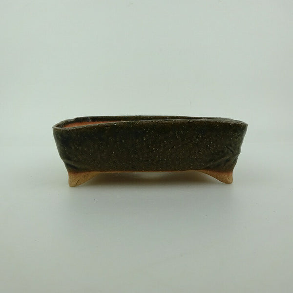 盆栽鉢 ゆうき祥石 小型 長辺 約 13.4cm 長方鉢 釉薬  新品 p1202697638