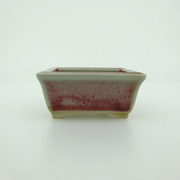 中古 盆栽鉢 青香 小鉢 長辺 約5.8cm 長方鉢 縁付 釉薬  中古鉢 f1202697908