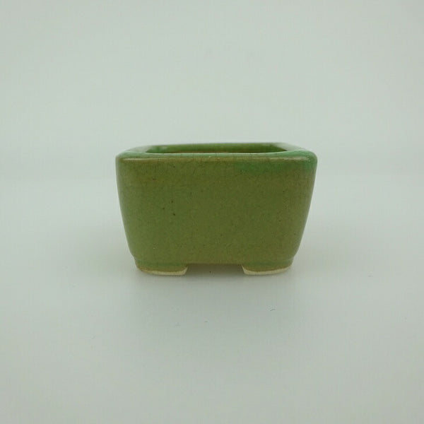 中古 盆栽鉢 青香 豆鉢 長辺 約4.5cm 正方鉢 釉薬  中古鉢 j1202702853
