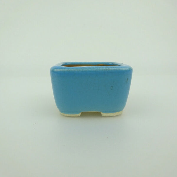 中古 盆栽鉢 青香 豆鉢 長辺 約4.7cm 正方鉢 釉薬  中古鉢 c1202695960
