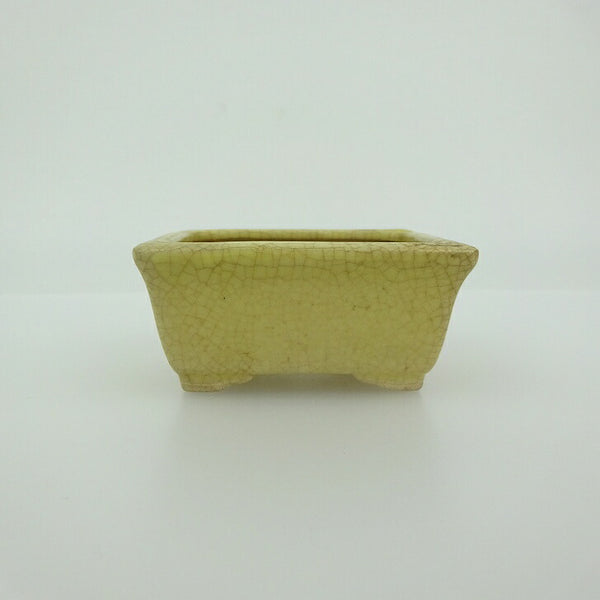 中古 盆栽鉢 青香 小鉢 長辺 約6cm 長方鉢 縁付 貫入 釉薬  中古鉢 q1202699614