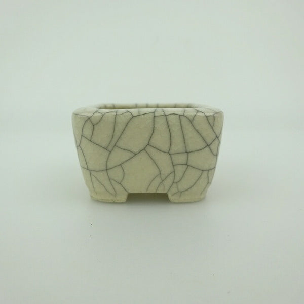 中古 盆栽鉢 青香 豆鉢 長辺 約4.5cm 正方鉢 貫入 釉薬  中古鉢 o1202706521