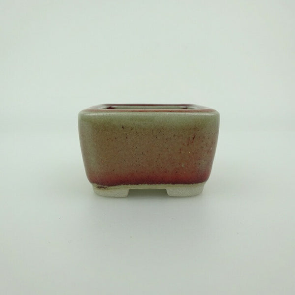 中古 盆栽鉢 青香 豆鉢 長辺 約4.5cm 正方鉢 釉薬  中古鉢 p1202698580