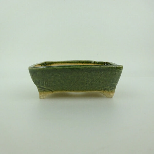 盆栽鉢 ゆうき祥石 小型 長辺 約 11.5cm 長方鉢 釉薬  新品 j1202697875