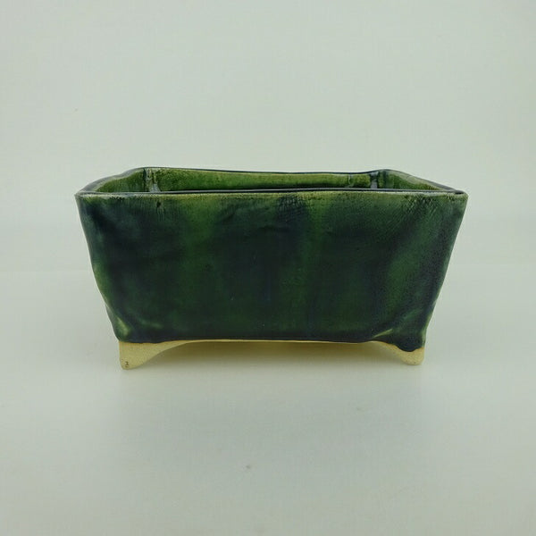 盆栽鉢 ゆうき祥石 小型 長辺 約13.5cm 長方鉢 釉薬 観賞用 新品 数量物 n1202821962