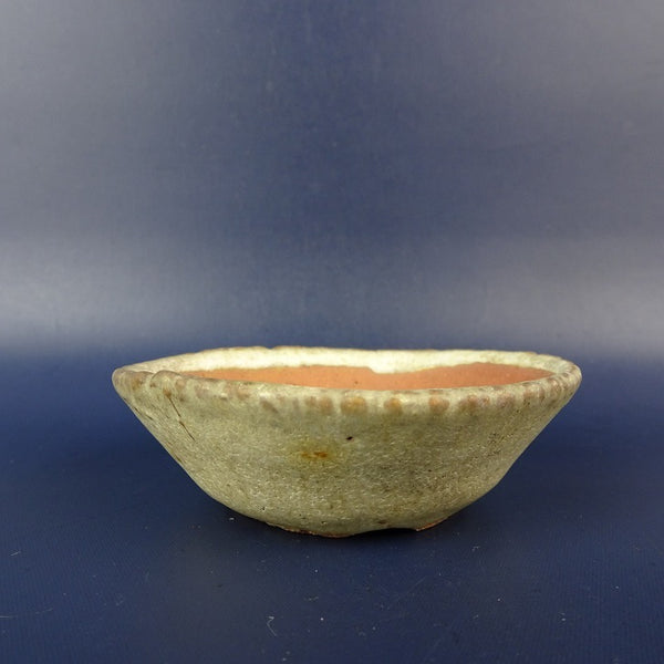中古 盆栽鉢 青風 小鉢 長辺 約 7.7cm 丸鉢 釉薬  中古鉢 o1203145851