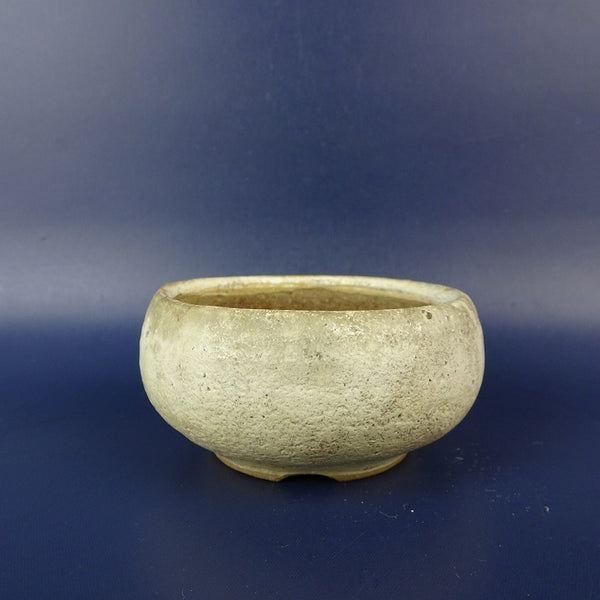 中古 盆栽鉢 青風 小鉢 長辺 約 7.7cm 丸鉢 釉薬  中古鉢 1203122850