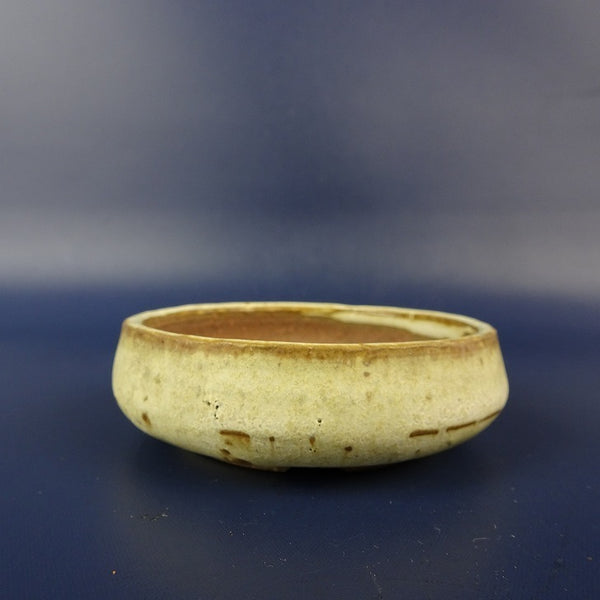 中古 盆栽鉢 青風 小鉢 長辺 約 7.3cm 丸鉢 釉薬  中古鉢 c1203130956