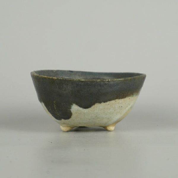 中古盆栽鉢 町直 小鉢 長辺 約 8.8cm 丸鉢 釉薬  中古鉢 u1203140093