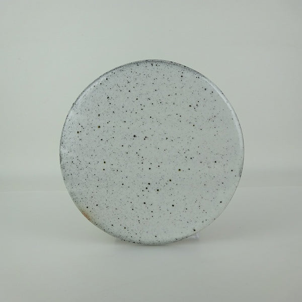 中古  陶板 花台 常滑 黎鳳造 長辺 約16cm 丸型 飾台 置物台 花飾 陶製 盆栽台 鉢皿 釉薬  中古品 x1203120587