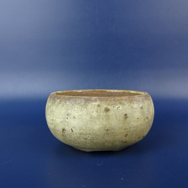 中古 盆栽鉢 青風 小鉢 長辺 約 7cm 丸鉢 釉薬  中古鉢 g1203136040