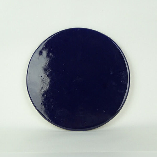 中古  陶板 花台 常滑 黎鳳造 長辺 約25.5cm 丸型 飾台 置物台 花飾 陶製 盆栽台 鉢皿 釉薬  中古品 n1203122874