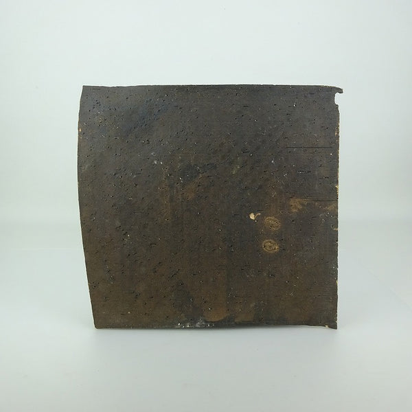 中古  陶板 花台 長辺 約23.3cm 正方 飾台 置物台 花飾 陶製 盆栽台 敷物 泥物  中古品 b1203133374