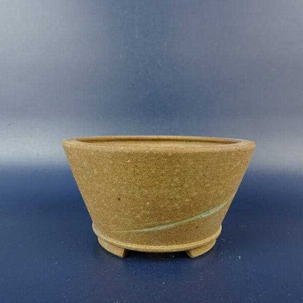 中古 盆栽鉢 青風 小鉢 長辺 約 8cm 丸鉢 下帯  中古鉢 c1203125635