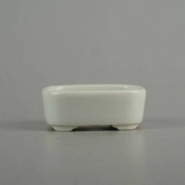 中古 盆栽鉢 落款なし 豆鉢 長辺 約 5cm 長方鉢 撫角 釉薬 ミニ鉢 鑑賞 観賞用  中古鉢 b1203440912