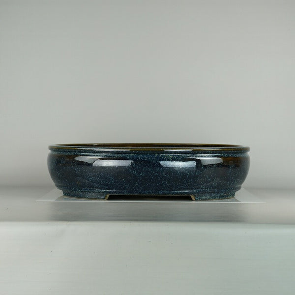 盆栽鉢 真山 寺畑 大型 長辺 約 54cm 楕円鉢 縁付 下帯 釉薬 r1203449224