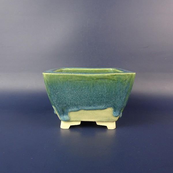 盆栽鉢 桂雲 福田桂雲 小型 長辺 約 11.3cm 正方鉢 釉薬  新品 d1203759867