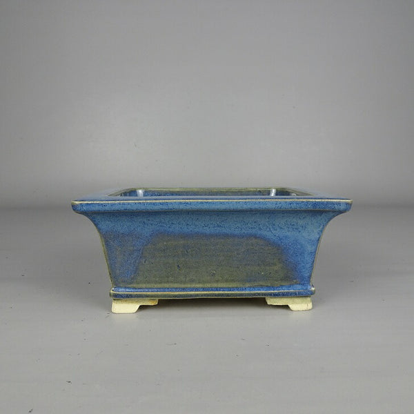 盆栽鉢 桂雲 福田桂雲 小型 長辺 約 13.4cm 長方鉢 外縁 下帯 釉薬  新品 s1203755210