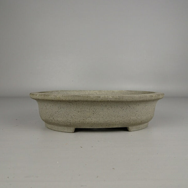 中古盆栽鉢 常滑 誠山造 小型 長辺 約19.4cm 楕円鉢 外縁 泥物  中古鉢 b1205018517