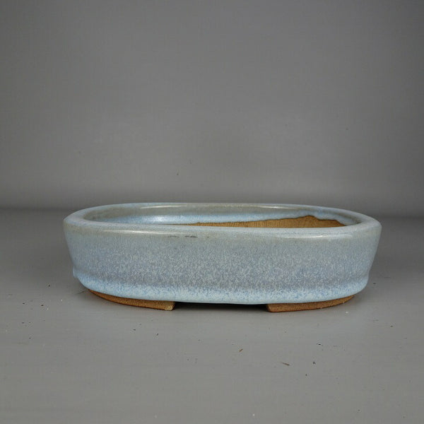 中古盆栽鉢 平安 虹泉 小型 長辺 約 19.3cm 長方鉢 撫角 釉薬  中古鉢 e1205017450