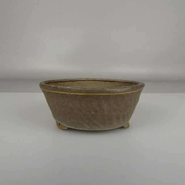 中古盆栽鉢 神戸 小鉢 長辺 約 9.7cm 丸鉢 泥鉢  中古鉢 h1206111939