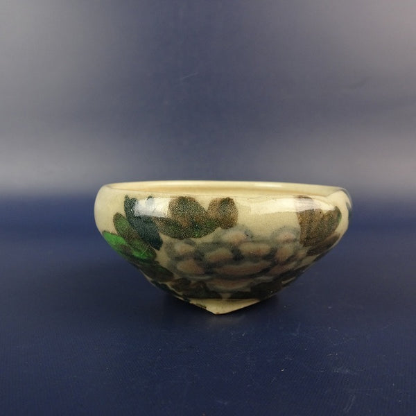 盆栽鉢 是好 矩 小鉢 長辺 約 6.5cm 丸鉢 色絵 花 鑑賞 観賞用 w1206095254