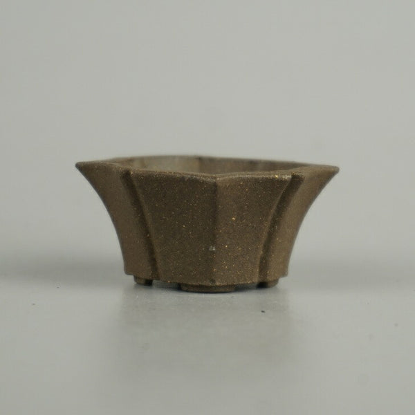 中古 盆栽鉢 落款あり 豆鉢 長辺 約 5cm 変形鉢 泥物 ミニ鉢 鑑賞 観賞用  中古鉢 c1206095967