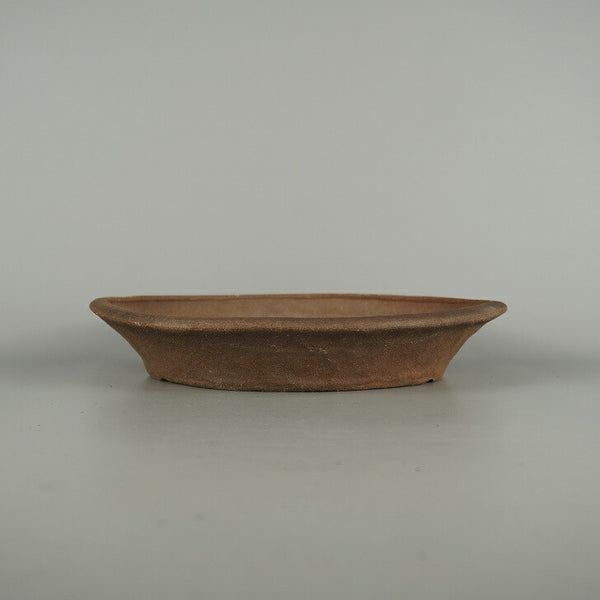 中古盆栽鉢 青香 中型 長辺 約 29cm 丸鉢 泥物  中古鉢 v1206119789