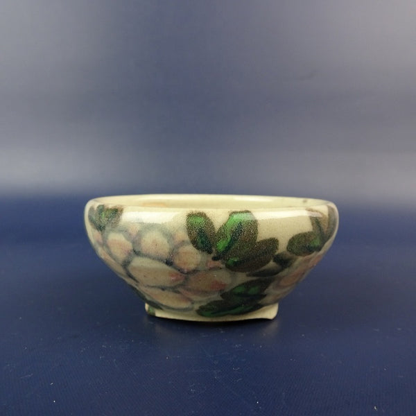 盆栽鉢 是好 矩 小鉢 長辺 約 6.5cm 丸鉢 色絵 花 鑑賞 観賞用  新品 o1206109320