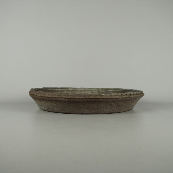 中古盆栽鉢 常滑 竜岳 中型 長辺 約 34.5cm 丸鉢 泥物  中古鉢 e1206092964