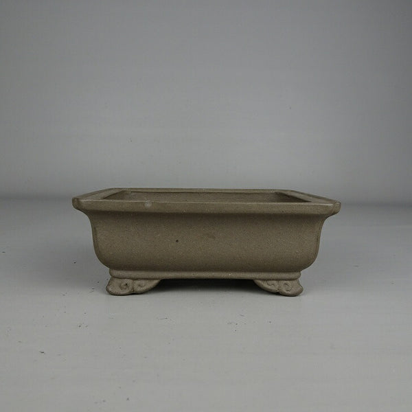 中古 盆栽鉢 常滑 柴勝 小型 長辺 約 11.7cm 長方鉢 隅入 雲足 下帯 泥物  中古鉢 b1207293876