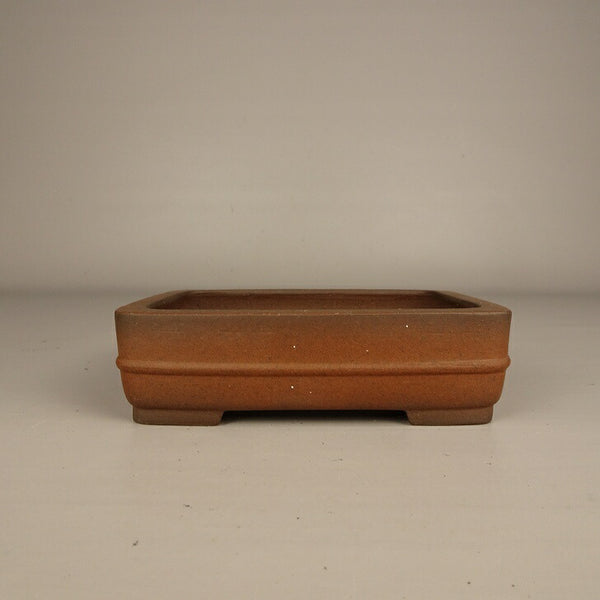 中古 盆栽鉢 常滑 柴勝 小型 長辺 約 13.1cm 長方鉢 中帯 泥物  中古鉢 m1207281192