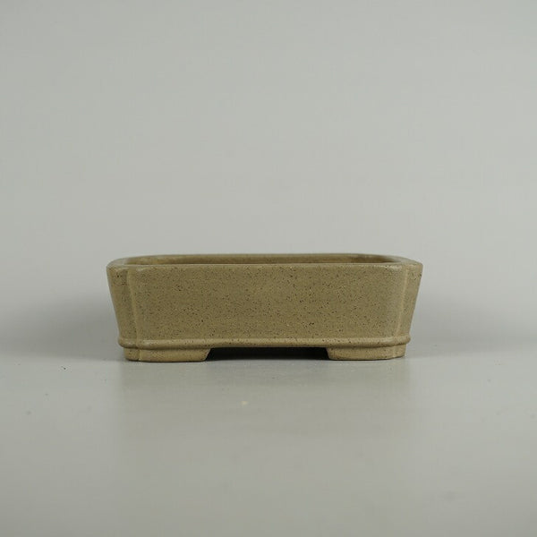 中古盆栽鉢 碧翠 水庄園 小型 長辺 約 15.1cm 長方鉢 隅入 下帯 泥物  中古鉢 n1207539767